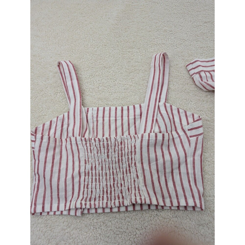 Forever 21 Contemporary Large Crop Top Skirt Set Linen Blend Festival Fun - Picture 6 of 15